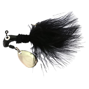 Road Runner Marabou Underspin Jig Black/Black 1/16 oz - Road Runner