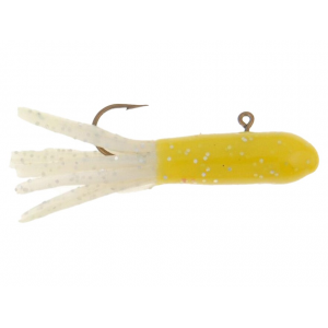 BERKLEY PowerBait Pre-Rigged Atomic Tubes Yellow Pearl Silver Fleck 1/64 oz