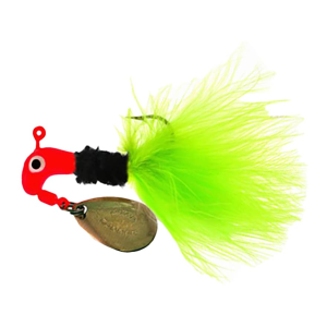 ROAD RUNNER Marabou Underspin Jig Fluorescent Red/Green/Chartruese 1/16 oz