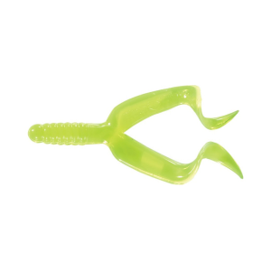 Mister Twister Double Tail 4" Grub Chartreuse 10PK - Mister Twister