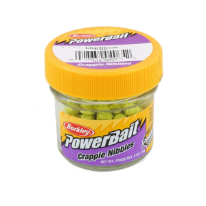 Berkley PowerBait Biodegradable Crappie Nibbles Chartreuse 0.9oz Jar - Berkley