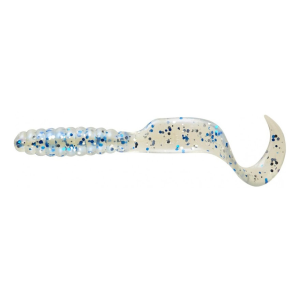 Mister Twister Twister Tail 4" Grub Shiny Pearl Blue/Silver Flake 20PK - Mister Twister