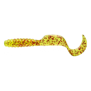 Mister Twister Twister Tail 4" Grub Chartreuse Red Flake 20PK - Mister Twister