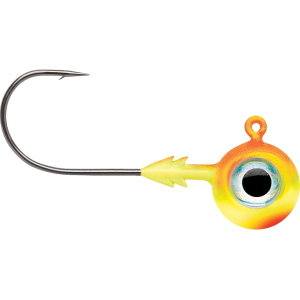 VMC Tungsten Moon Eye 1/16oz Round Ball Jighead Chartreuse Orange