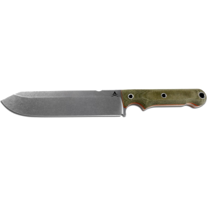 White River Knives Firecraft 7 Fixed Blade Knife 7" Drop Point CPM S35VN Stonewashed Blade Micarta Handle Green - White River Knives