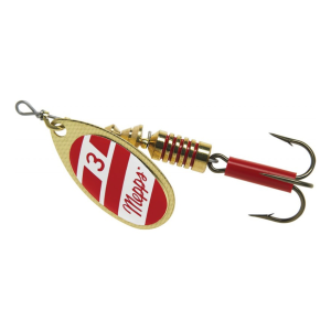 Mepps Aglia Plain Inline Spinner Gold/Red/White 1/4 oz - Mepps