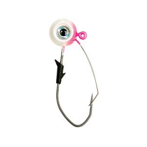 Eagle Claw Lazer Sharp Pro-V Weedless Eagle Eye 1/4oz Round Ball Jighead Pink/White - Eagle Claw