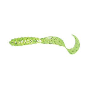 Mister Twister Meeny Curly Tail 3" Grub Chartreuse/Silver Flake 20PK - Mister Twister