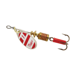 Mepps Aglia Plain Inline Spinner Silver/Red/White 1/8 oz - Mepps