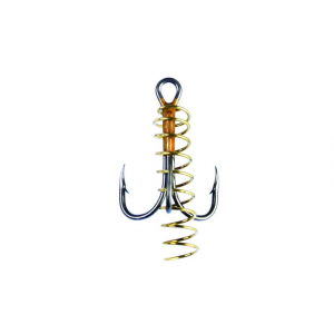 EAGLE CLAW 2X Soft Bait w/Spring Treble Hook #4 Bronze 3PK