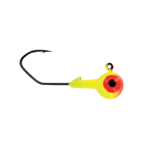 BIG BITE BAITS DD 2 Color Round Jighead Sickle Hook 1/8oz Round Ball Jighead Orange/Chartreuse