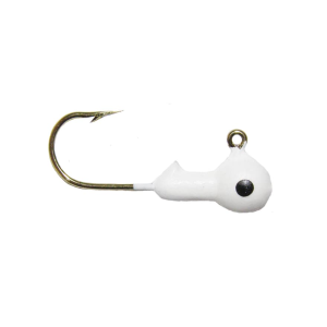 BIG BITE BAITS Big Bite Jig 1/4oz Round Ball Jighead Wht/Blk Eye