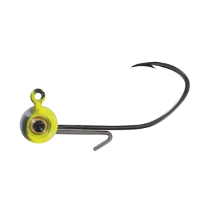 BIG BITE BAITS BBJ Elite 1/8oz Round Ball Jighead Black/Chartreuse