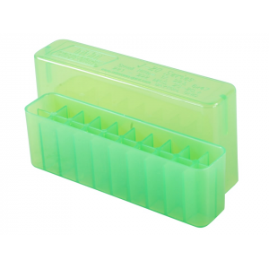 MTM Slip Top Ammo Box 17 Remington, 222 Remington, 223 Remington 20-Round Plastic Clear Green