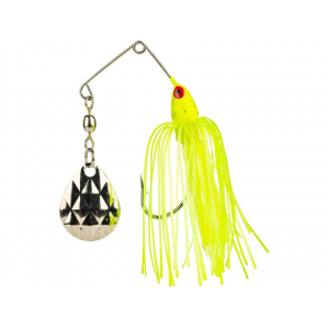 Strike King Mini-King Single Colorado Spinnerbait 1/8oz Chartreuse Head Chartreuse Skirt Nickel