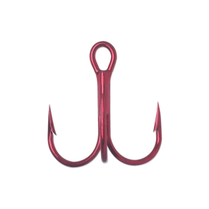 VMC Round Bend Treble Short Shank 1X Hook #6 Tin Red 7PK
