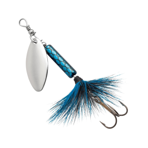Blue Fox Whip Tail Deep Runner Inline Spinner 1/8oz Black Blue Silver - Blue Fox