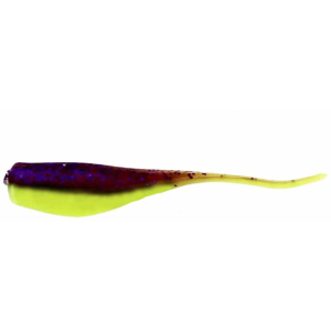 BIG BITE BAITS Crappie Minnr Grub Purple Glitter/Chartreuse