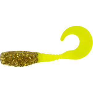 BIG BITE BAITS Curly Tail Crappie Minnr Grub Gold Digger