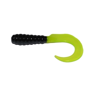 Big Bite Baits Curl Tail Grub Black/Chart