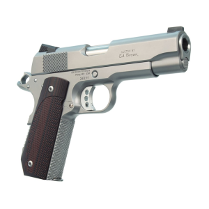 Ed Brown KC18 1911 45 ACP Pistol 4.25" Barrel 7+1 Round Stainless Slide Brown Grip Stainless Frame