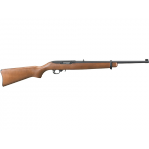 RUGER 10/22 Carbine Semi Automatic Rifle 22 Long Rifle 18.5" Blued Barrel Black Frame Hardwood Fixed Stock