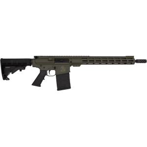 GLFA AR-10 Semi Automatic Rifle 308 Winchester 18" Black Threaded Barrel Cerakote Frame OD Green Pistol Grip
