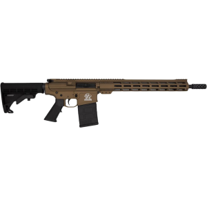 GLFA Ar-10 Semi Automatic Rifle 308 Winchester 18" Black Threaded Barrel Cerakote Frame Bronze Pistol Grip