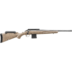 Ruger American Ranch Gen II Bolt Action Rifle 6.5 Creedmoor 16.1" Fluted Cobalt Cerakote Threaded Barrel Cobalt Cerakote Frame Flat Dark Earth Raised Comb Stock