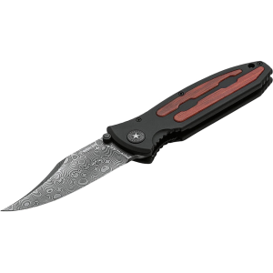 Boker Knives Kalashnikov Bayonet Pocket Knife 3.78" Clip Point Damascus Blade Aluminum Handle Black - Boker Knives