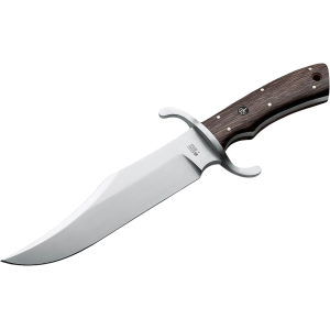 Boker Knives Bowie Fixed Blade Knife 7.8" Clip Point Bohler N690 Satin Blade Oak Handle Wood - Boker Knives