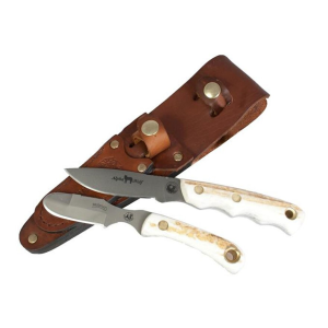 Knives of Alaska Alpha Wolf/Muskrat Combo Fixed Blade Knife D2 Tool Steel Blades Stag Handle - Knives Of Alaska