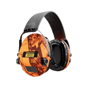 Sordin Supreme Pro X Electronic Ear Muffs with LED Light Blaze Orange - Sordin
