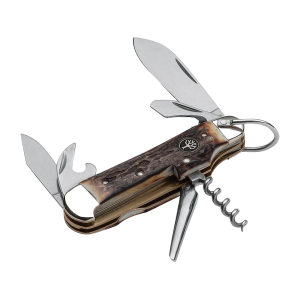 Boker Knives Camp Knife Pocket Knife 2.56" Clip and Spey Point 4034 Satin Blade Stag Handle Bone - Boker Knives