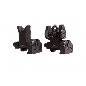 TROY Industries Micro Flip-Up Tritium Battle Sight Set M4-Style Front, Di-Optic Aperture (DOA) Rear AR-15 Aluminum Black