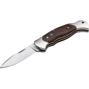 Boker Knives Scout Pocket Knife 3.15" Spear Point Bohler N690 Satin Blade Desert Ironwood Handle Brown - Boker Knives