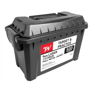 WINCHESTER White Box Usa 9mm Luger Ammo 115 Grain Full Metal Jacket Case Of 1000 (2 Ammo Cans Of 500)