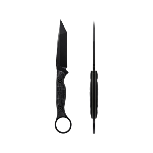 Toor Knives Serpent T Fixed Blade Knife 3.75" Tanto Point CPM-M4 Socom Black Blade G-10 Handle Black - Toor Knives