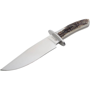 Boker Knives Esculta Stag Fixed Blade Knife 5.71" Drop Point Bohler N695 Satin Blade Stag Handle Bone - Boker Knives
