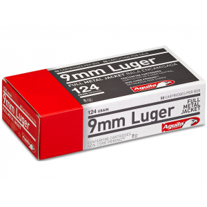 Aguila 9mm Luger Ammo 124 Grain Full Metal Jacket Case of 1000 (20 Boxes of 50) - Aguila