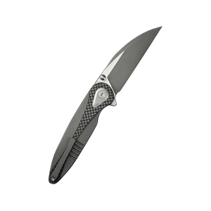 WE Knife Zenthra Pocket Knife 3.3" Wharncliffe Bohler M390 Gray Stonewashed Blade Titanium Handle Gray - We Knife