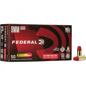 eral Syntech 9mm Luger 150 Grain Total Synthetic Jacket (TSJ) Case Of 500 (10 Boxes Of 50) Ammo