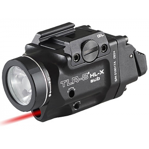 Streamlight TLR-8 HL-X Sub USB Weapon Light with Red Laser for Picatinny Rail Black - Streamlight