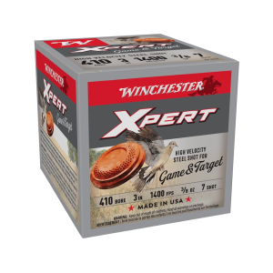 Winchester Xpert Steel Game & Target 410 Ammo 3" #7 Steel Shot 3/8 oz Case of 250 (10 Boxes of 25)