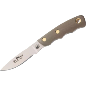 Knives of Alaska Alpha Wolf Fixed Blade Knife 3" Drop Point CPM MagnaCut Bead Blasted Blade G-10 Handle OD Green - Knives Of Alaska