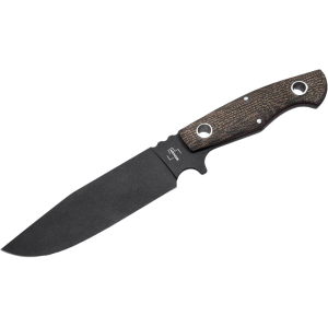 Boker Knives Rold Fixed Blade Knife 6.18" Clip Point SK-5 Black Blade Micarta Handle Brown - Boker Knives
