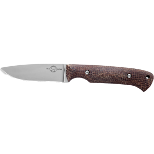 White River Knives Hunter Fixed Blade Knife 3.5" Drop Point CPM S35VN Stonewashed Blade Burlap Micarta Handle Natural - White River Knives