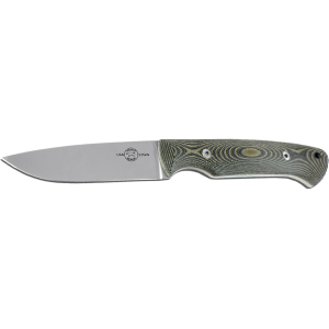 White River Knives Hunter Fixed Blade Knife 3.5" Drop Point CPM S35VN Stonewashed Blade Linen Micarta Handle Olive Drab - White River Knives