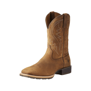 Ariat Hybrid Rancher Cowboy Boots Leather Distressed Brown Men's 10.5 D - Ariat