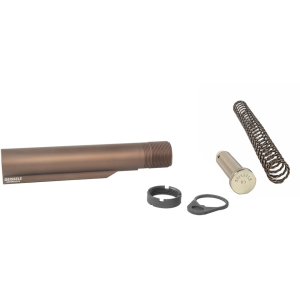 GEISSELE Premium Receiver Extension Buffer Tube Assembly with Super 42 H3 Buffer Mil-Spec Diameter AR-15 7075-T6 Aluminum Desert Dirt Color